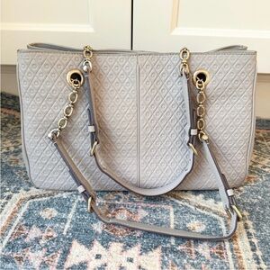 Tod’s Tods quilted leather gray handbag shoulder bag tote patent leather shopper